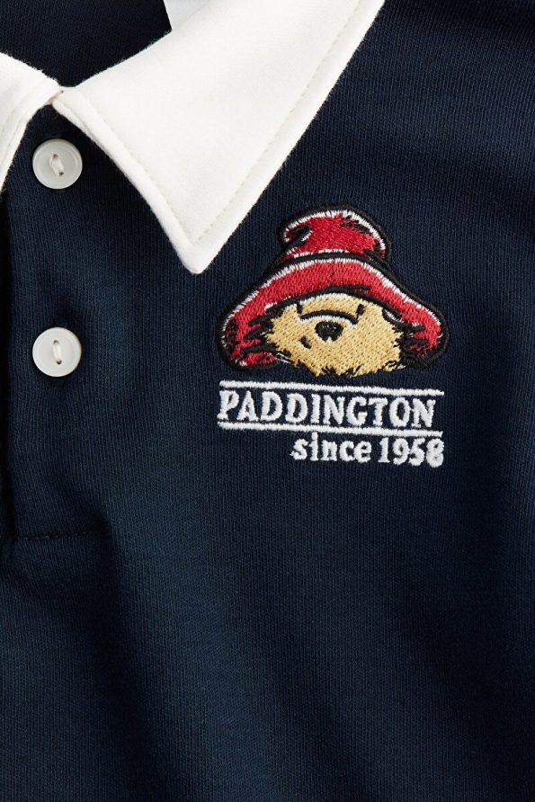 Embroidered Detail Rugby T-Shirt