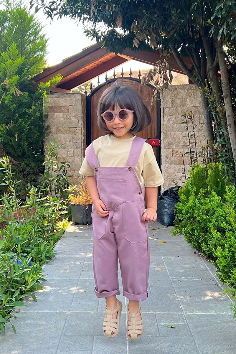 1_org_zoom-1675.jpg Ceylan Authentic Soft Lilac Duck Linen Dungaree for Kids