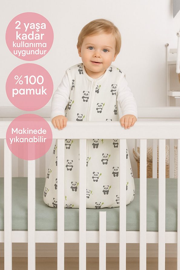 Homytextiles Baby Sleeping Bag - Fiber Filled - 100% Cotton Jersey Fabric, 2.7 Tog Side Opening with Zipper