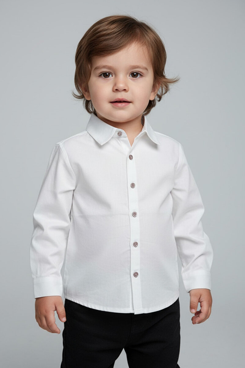 1_org_zoom-1760.jpg LUESS Boys' Long Sleeve Plain White Poplin Shirt
