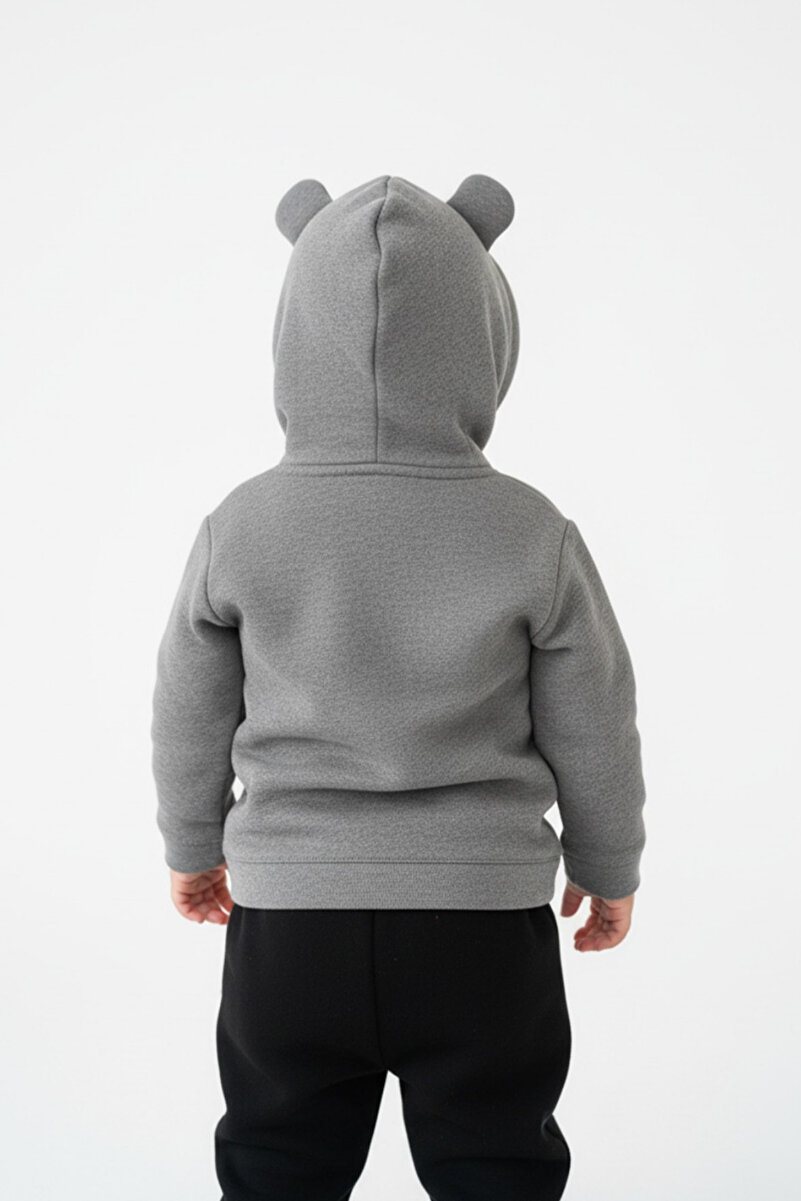 1_org_zoom-1766.jpg LUESS Boys' Bear Eared Cotton Gray Hoodie Sweatshirt