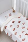 Tuğba Swan Plush Reversible Blanket - Vintage Car