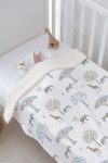 Tuğba Swan Plush Double-Sided Blanket - Safari