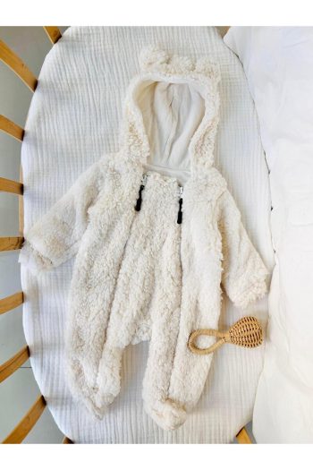 NUNU BABY Zoe Plush Snowsuit - White