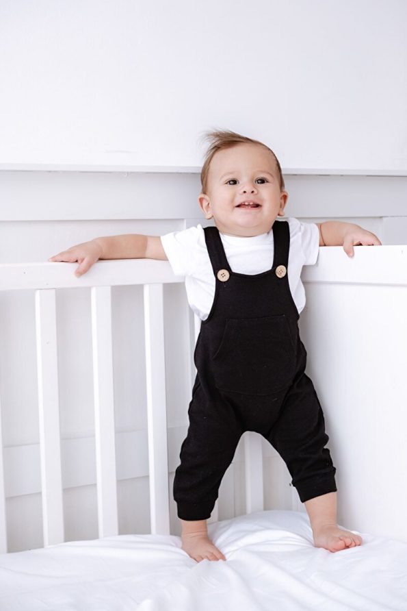 Lilabio 100% Cotton Black Dungarees
