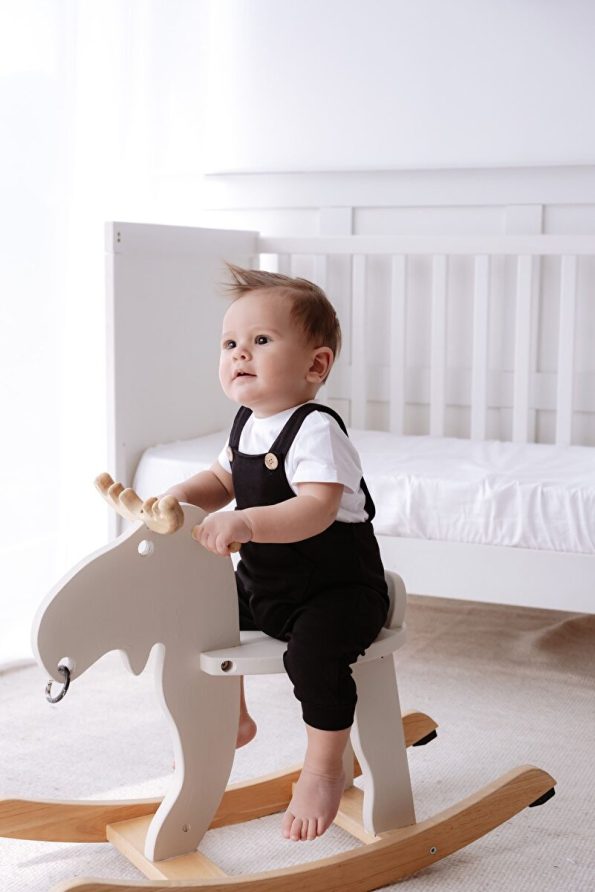 Lilabio 100% Cotton Black Dungarees