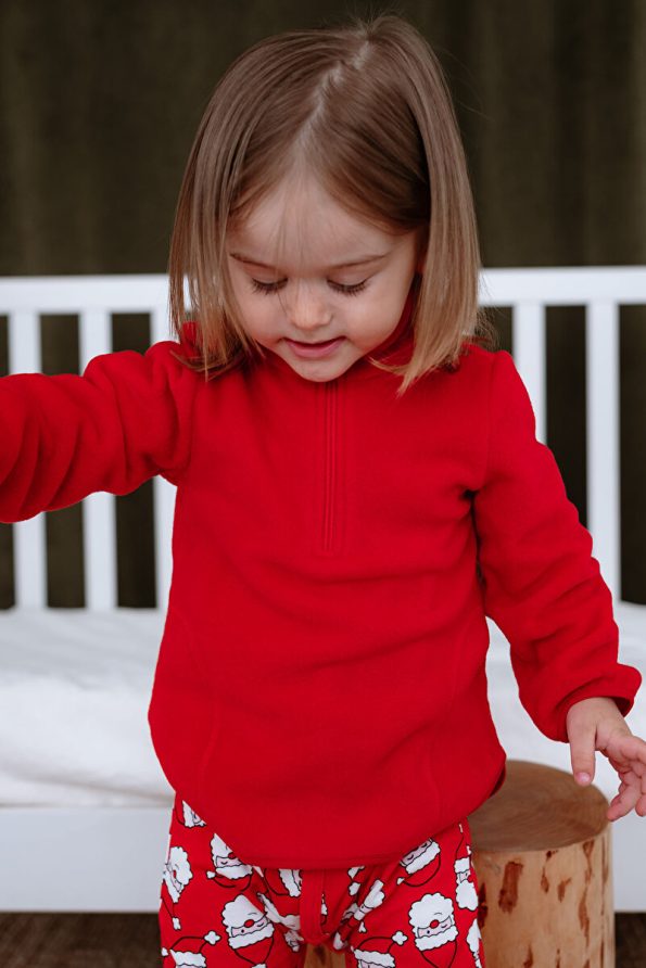 Lilabio Soft Textured Zippered High Neck Winter Unisex Kids Fleece Sweatshirt
