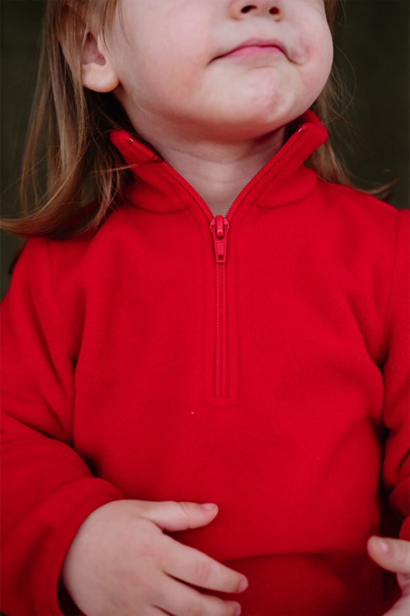 Lilabio Soft Textured Zippered High Neck Winter Unisex Kids Fleece Sweatshirt