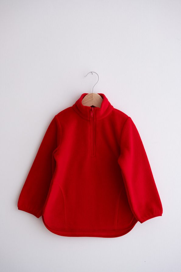 Lilabio Soft Textured Zippered High Neck Winter Unisex Kids Fleece Sweatshirt