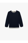 Brushed Cotton Striped Long Sleeve Basic School Sweatshirt