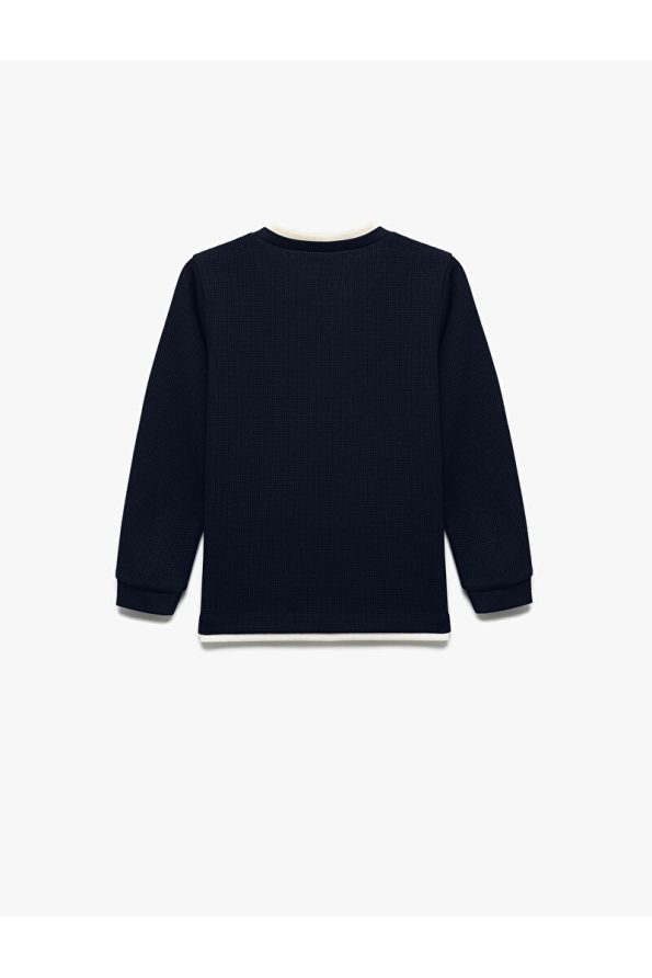 Brushed Cotton Striped Long Sleeve Basic School Sweatshirt