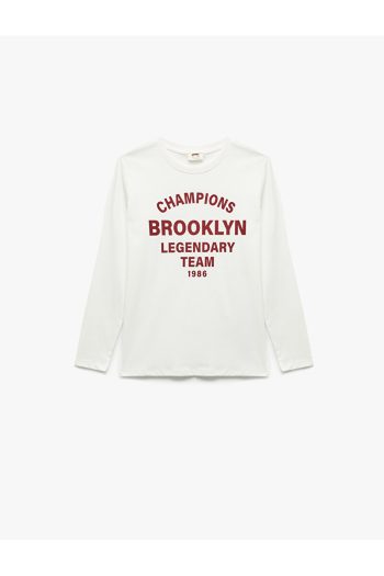 Cotton Printed Long Sleeve Crew Neck T-Shirt
