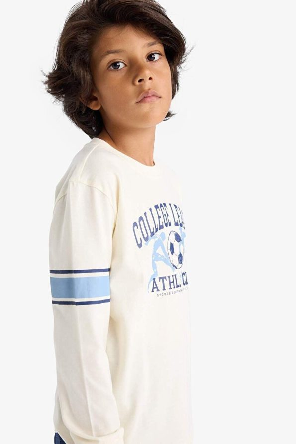 Defacto Boys' Printed Long Sleeve Pajama Set