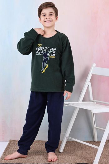 Happy City New Season Boys' Skate Pattern Fleece Pajama Set