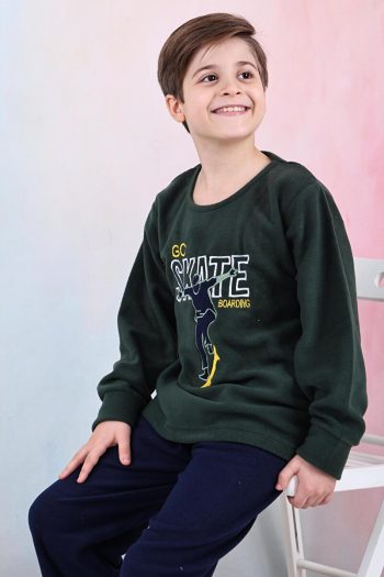 Happy City New Season Boys' Skate Pattern Fleece Pajama Set