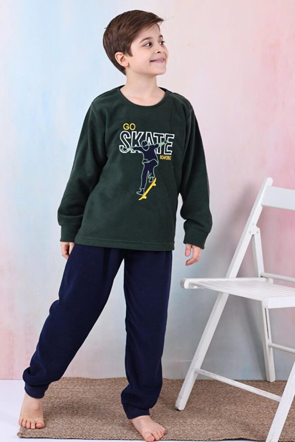 Happy City New Season Boys' Skate Pattern Fleece Pajama Set