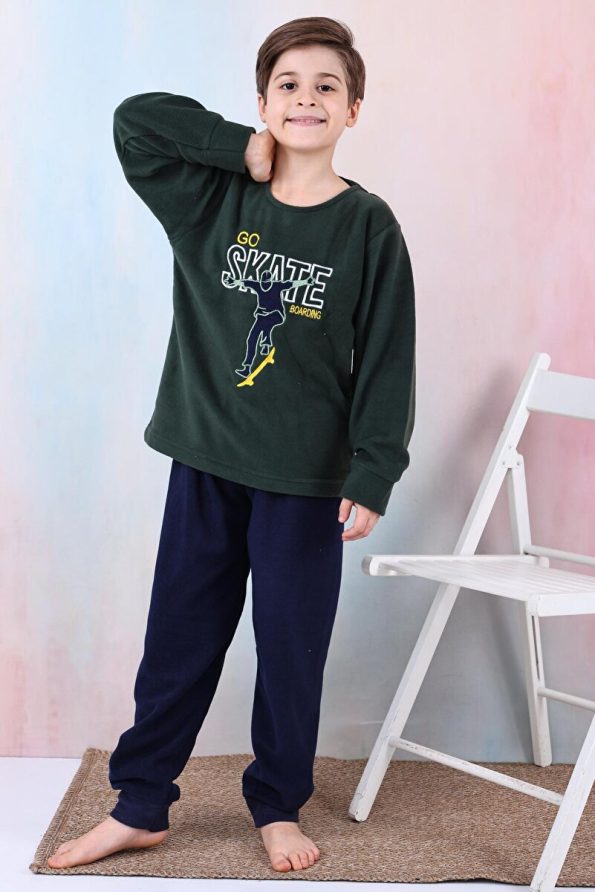 Happy City New Season Boys' Skate Pattern Fleece Pajama Set
