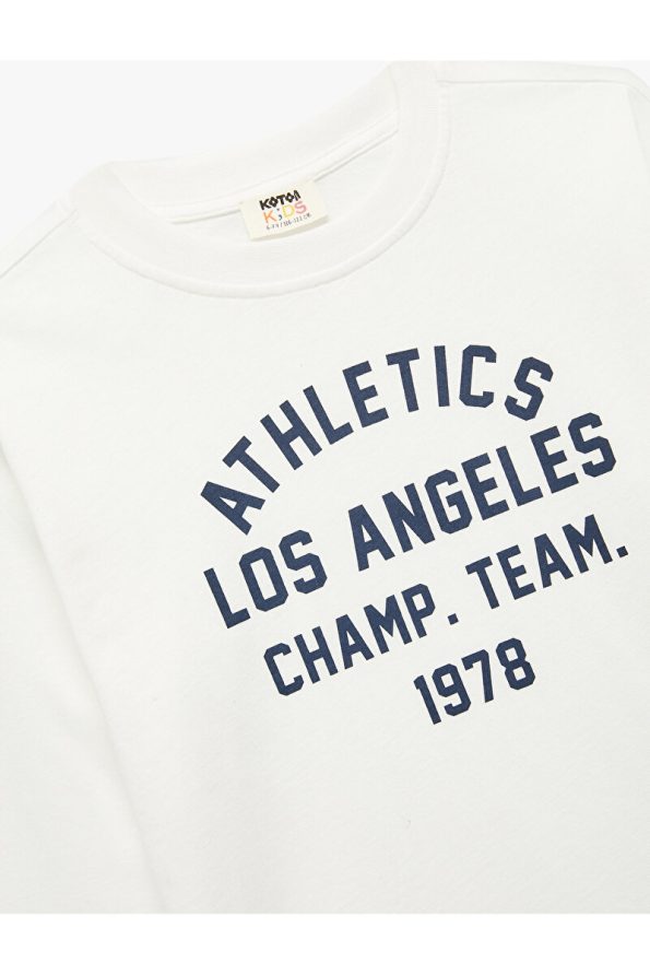 Cotton Long Sleeve Crew Neck Printed T-Shirt