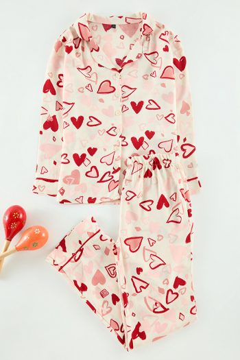 Trendyolmilla Kids Colorful Heart Pattern Mini Me Mother-Daughter Pajama Set