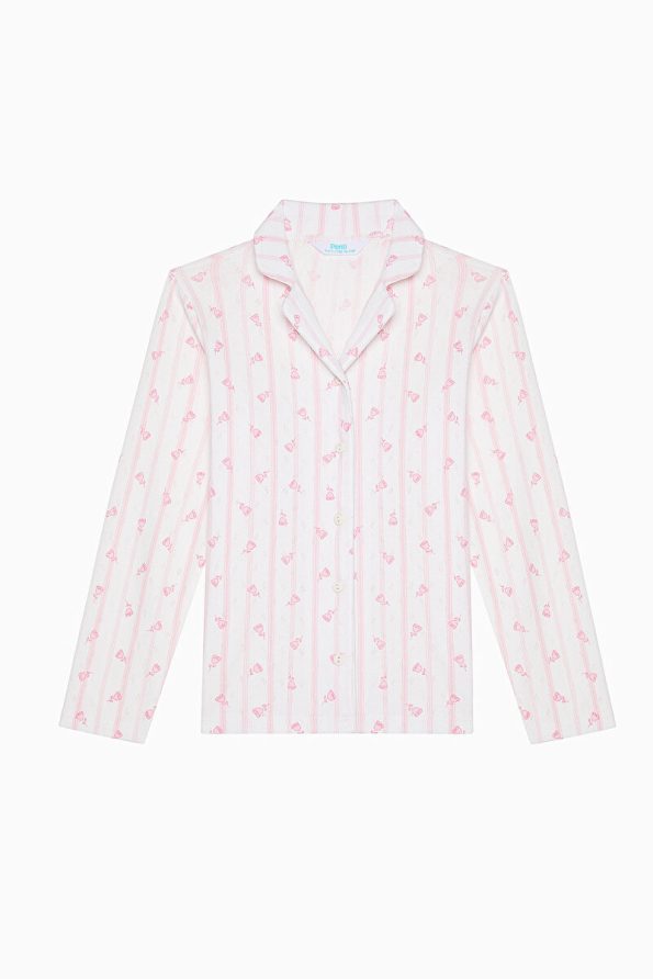 Penti Girls' Roses Shirt Off-White Pajama Set