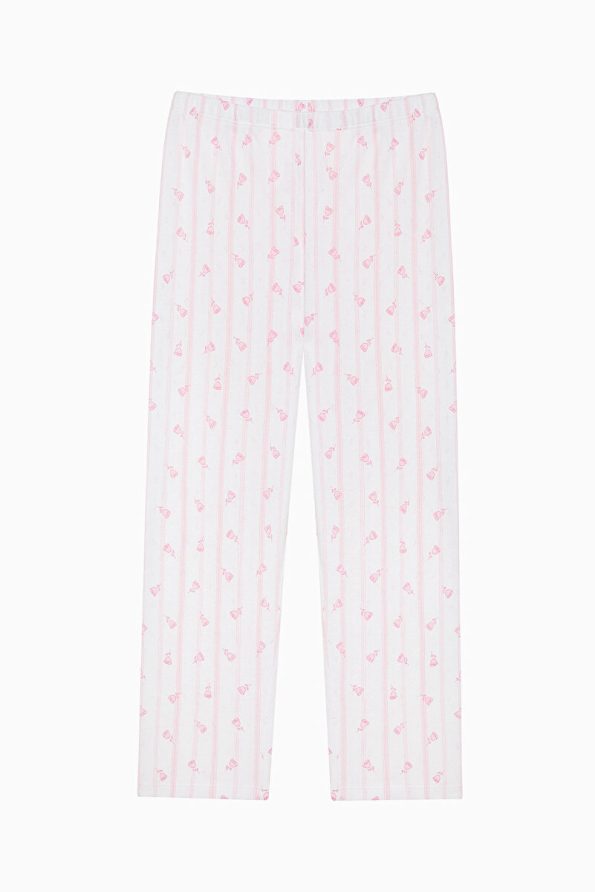 Penti Girls' Roses Shirt Off-White Pajama Set