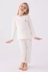 U.S. Polo Assn. Girls' White Long Sleeve Pajama Set