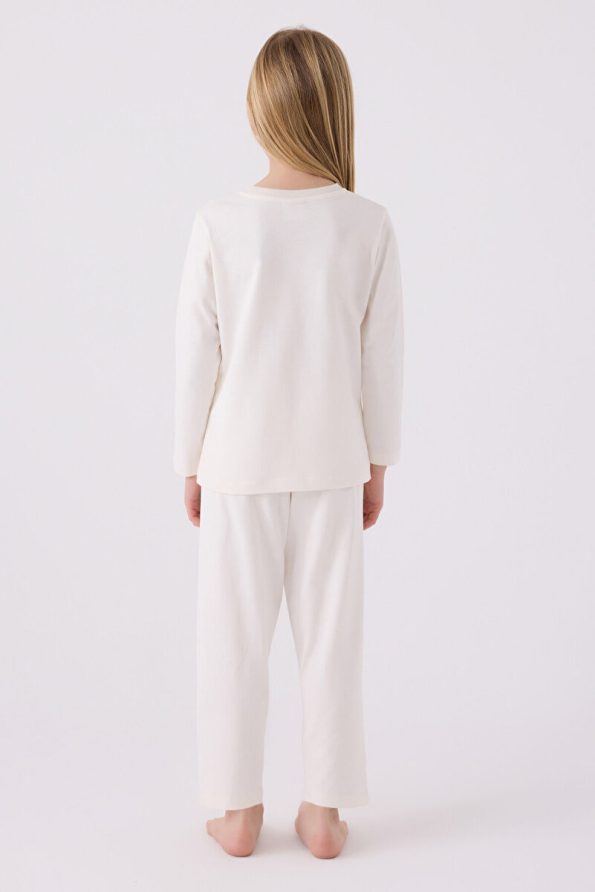 U.S. Polo Assn. Girls' White Long Sleeve Pajama Set