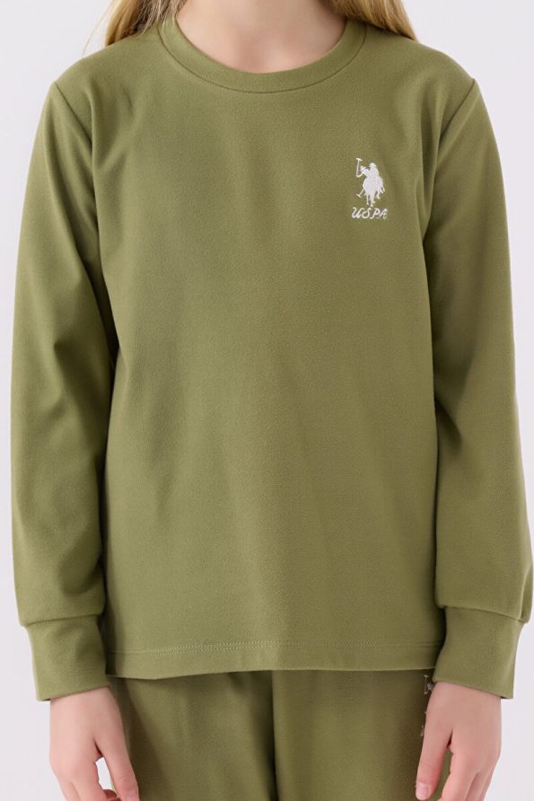 U.S. Polo Assn. Girls' Green Long Sleeve Pajama Set