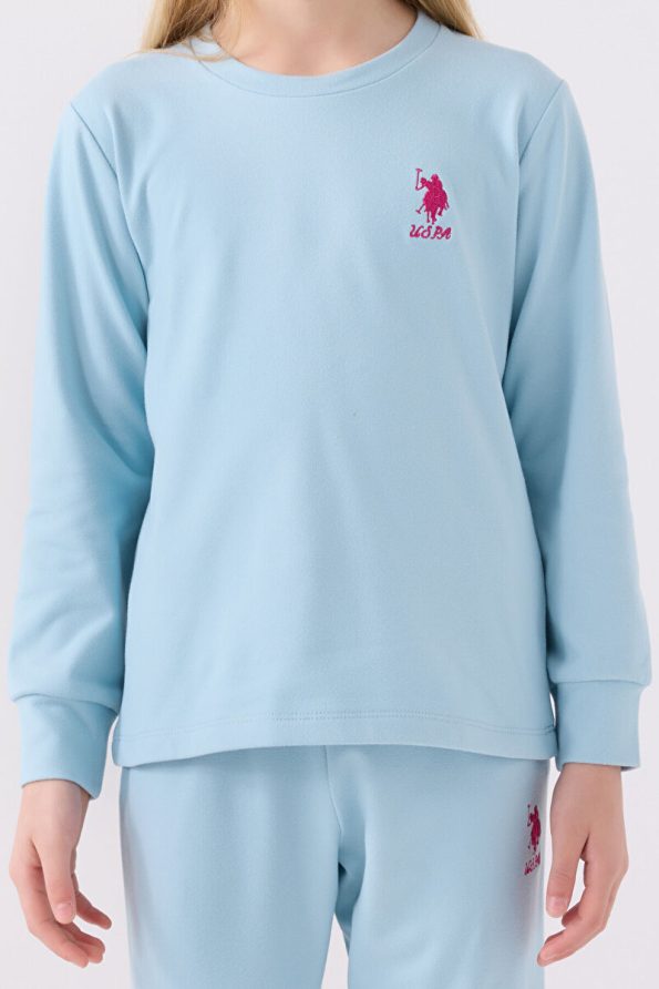 U.S. Polo Assn. Girls' Blue Long Sleeve Pajama Set