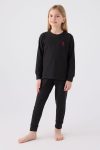 U.S. Polo Assn. Girls' Black Long Sleeve Pajama Set