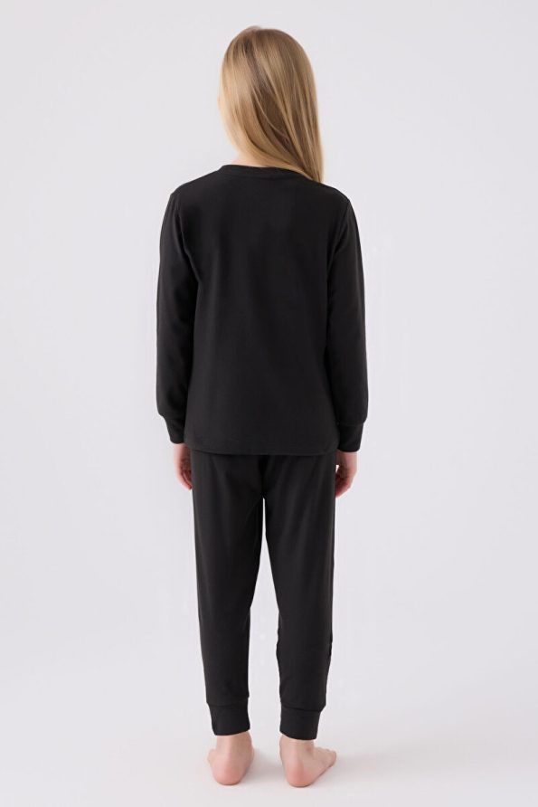 U.S. Polo Assn. Girls' Black Long Sleeve Pajama Set