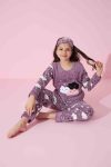 Tarık Girls' Cloud Print Long Sleeve Fleece Pajama Set