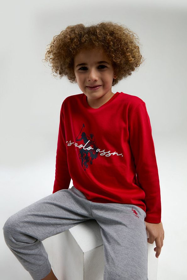 U.S. Polo Assn. Boys' Waiter Two-Piece Set Red