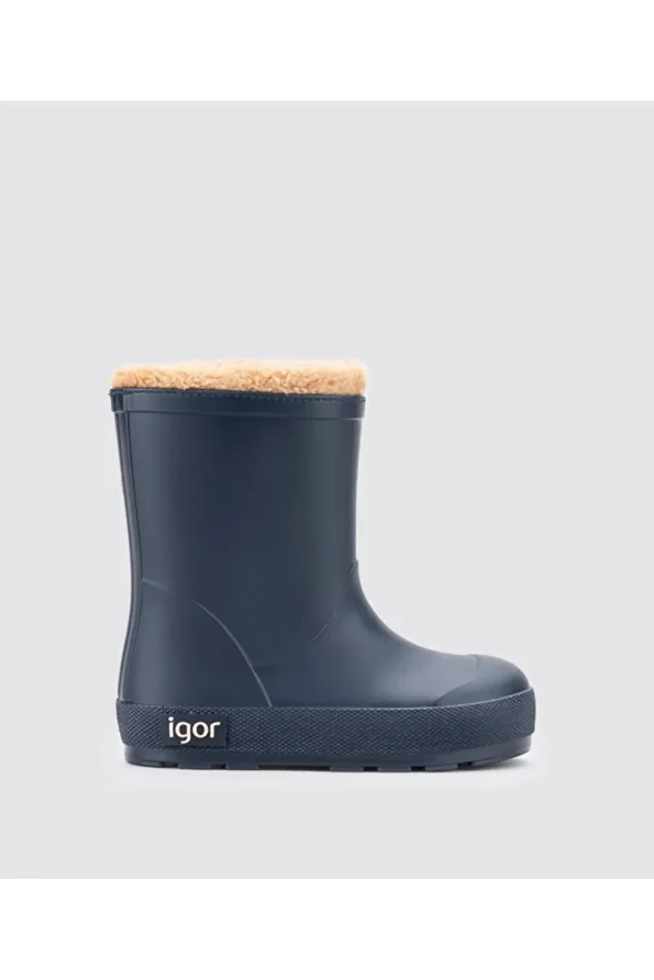 IGOR Yogi Fleece-Lined Unisex Kids Rain Boots Navy