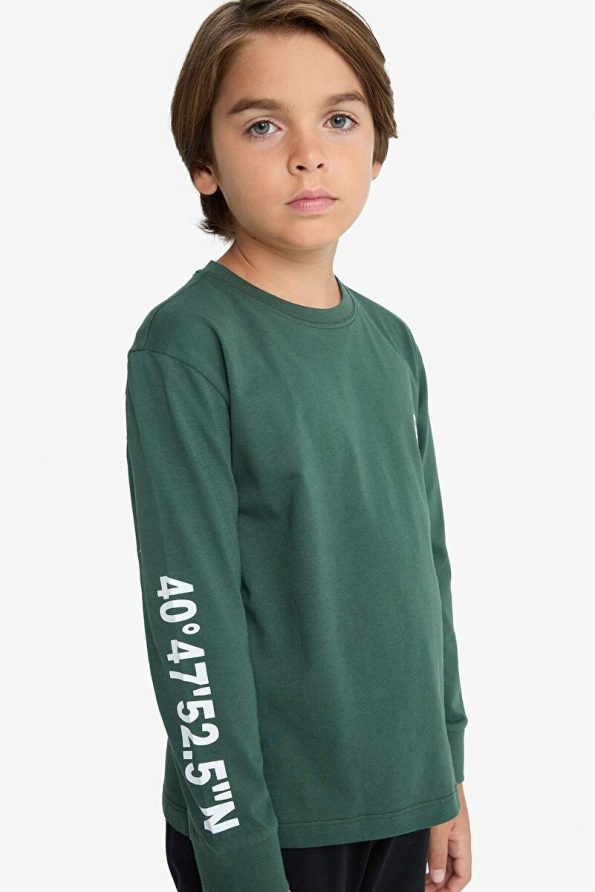 Defacto Boys' Printed Long Sleeve Pajama Set