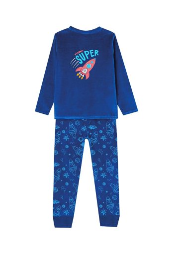 DOFI Boys' Blue Space Pattern Super Soft Pajama Set