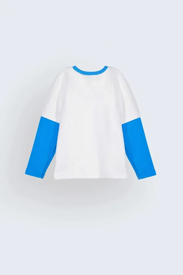 LUESS Boys' Dinosaur Embroidered 100% Cotton Sweatshirt