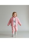 Mini Twins Cat Embroidered Plush Cardigan, Printed Sweatshirt, and Sweatpants 3-Piece Girls' Set