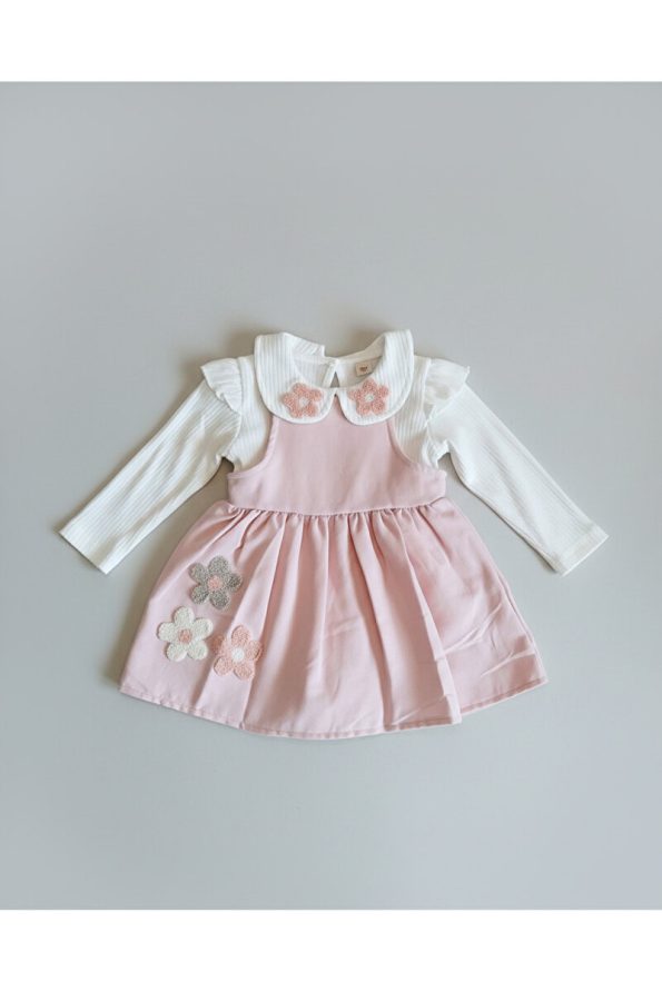 Lumia Baby Daisy Embroidered Baby Collar Dress