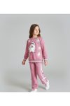 Stylla 3-Piece Pink Girls' Sweatshirt Set with Toy and Ribbon