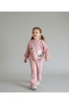 Stylla Pink Plush Two-Head Embroidered Girls' Outfit