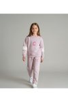 CMK Premium Pink Girls' Tracksuit with C Letter Embroidery