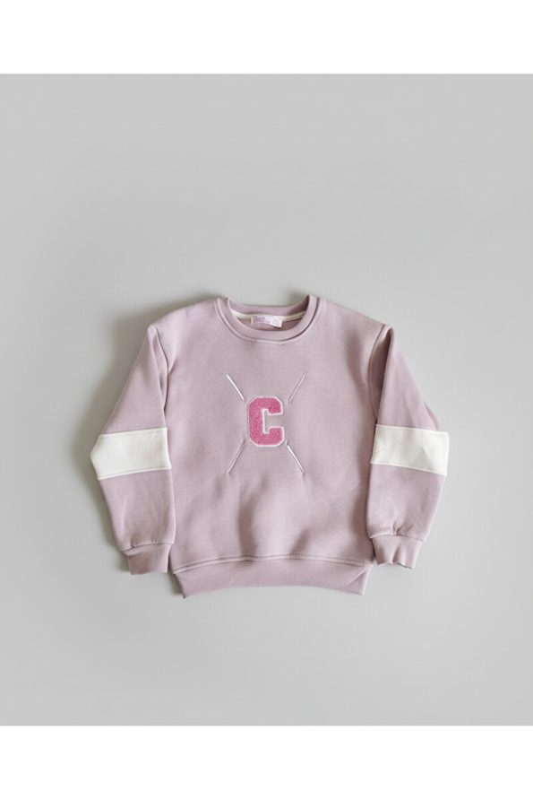 CMK Premium Pink Girls' Tracksuit with C Letter Embroidery