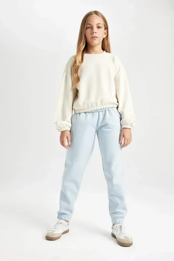 Defacto Girls' Standard Fit Elastic Waist Basic Jogger Pants