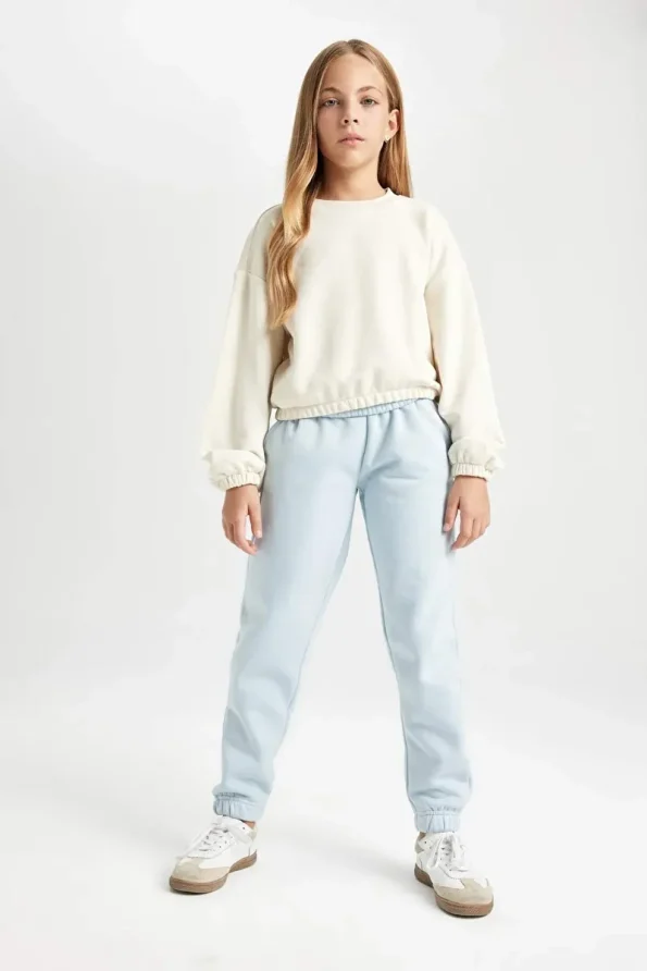 Defacto Girls' Standard Fit Elastic Waist Basic Jogger Pants