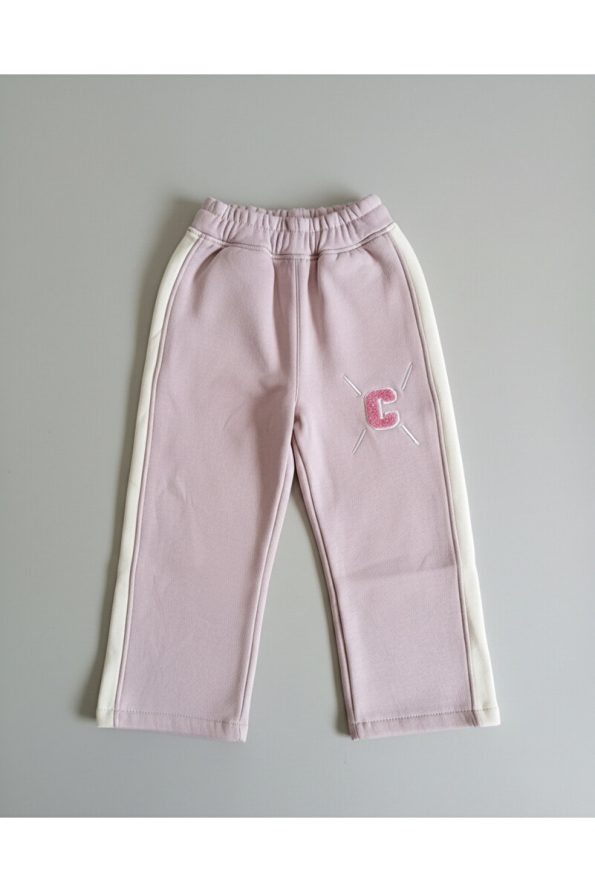 CMK Premium Pink Girls' Tracksuit with C Letter Embroidery