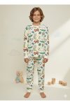 MADALINA Boys' 100% Cotton Colorful Dinosaur Print Pajama Set