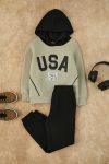 Trendyolmilla Kids Stone*001 Boys Cotton Printed Hooded Oversize Knit Set