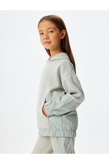 Koton Oversized Hoodie with Kangaroo Pocket and Parachute Fabric Details