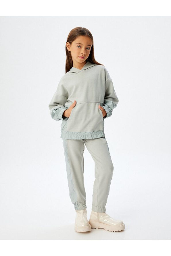 Koton Oversized Hoodie with Kangaroo Pocket and Parachute Fabric Details